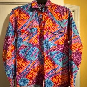 Vintage Frontier Series  Shirt Button Up Southwest Western Cowboy 80s 90s Size s
